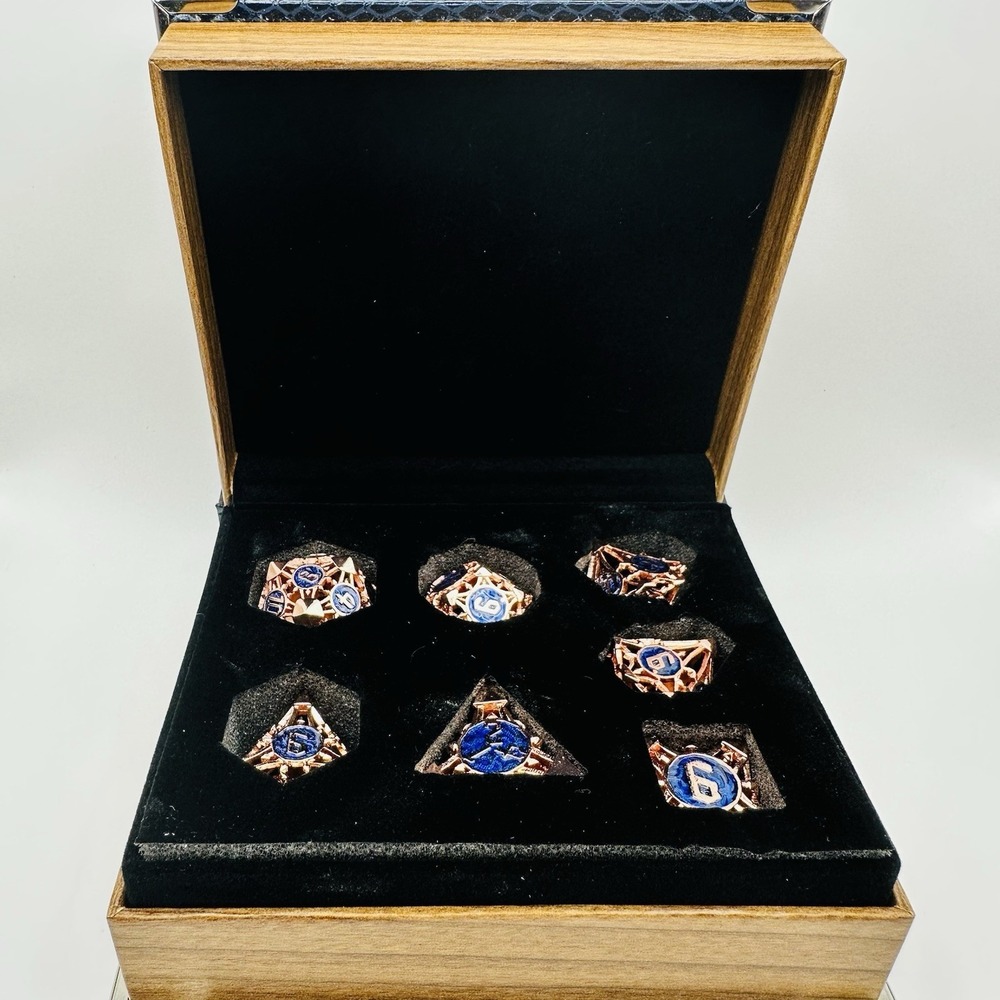 Cttasty Polyhedral 7-Die Set Gold/Blue With Box New